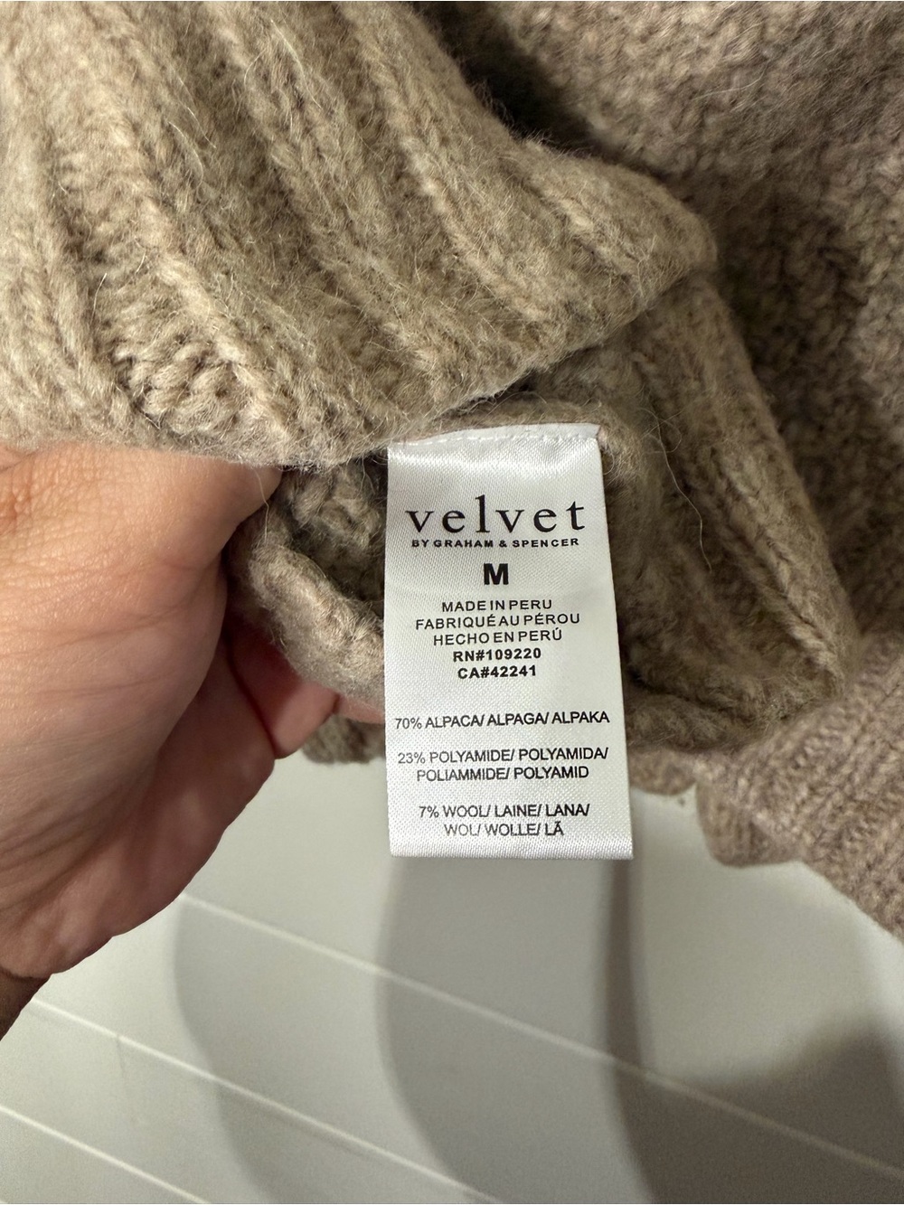 Velvet by Graham & Spencer Chunky Taupe Button-Up Cardigan - Picture 5 of 6